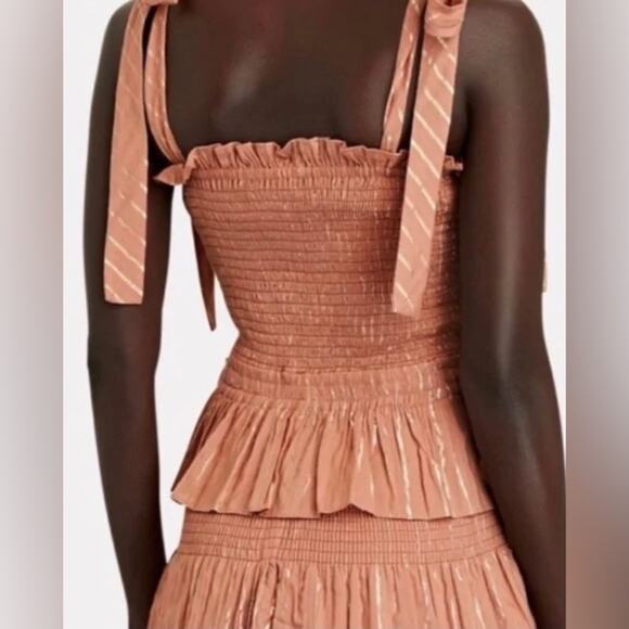 HOUSE OF HARLOW 1960 Corinne Shirted Mini Dress Desert Rose S - Picture 11 of 11